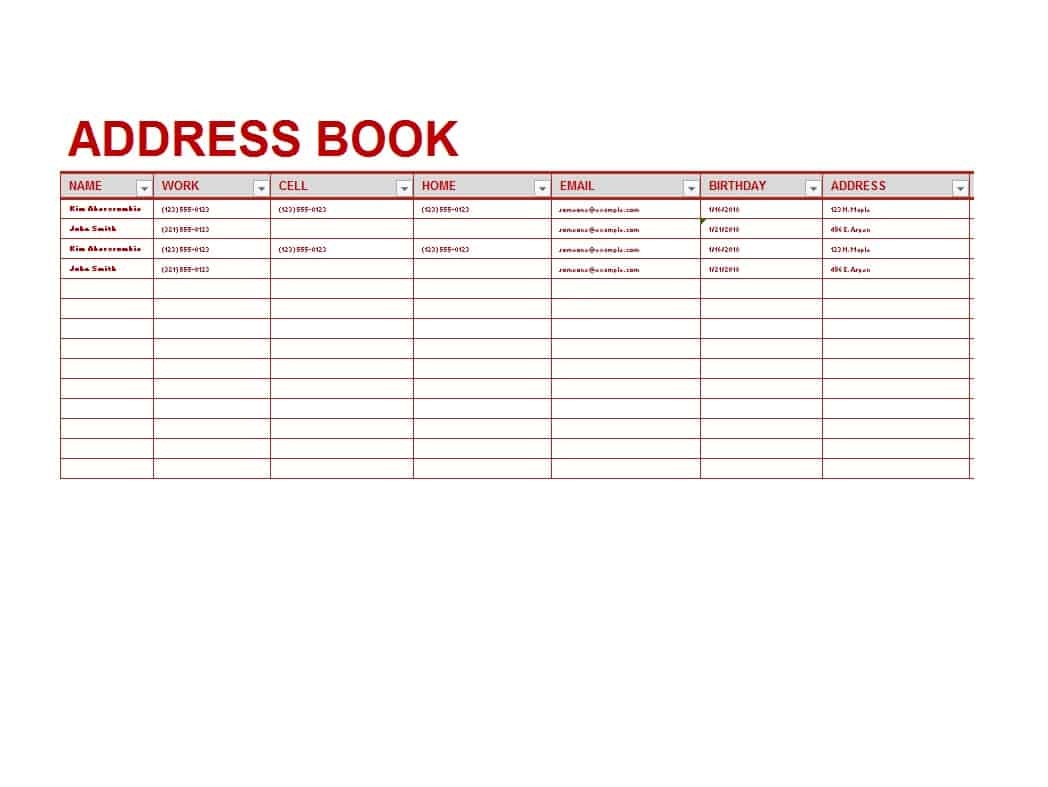 40 Printable &amp;amp; Editable Address Book Templates [101% Free] - Free Printable Address Book Software