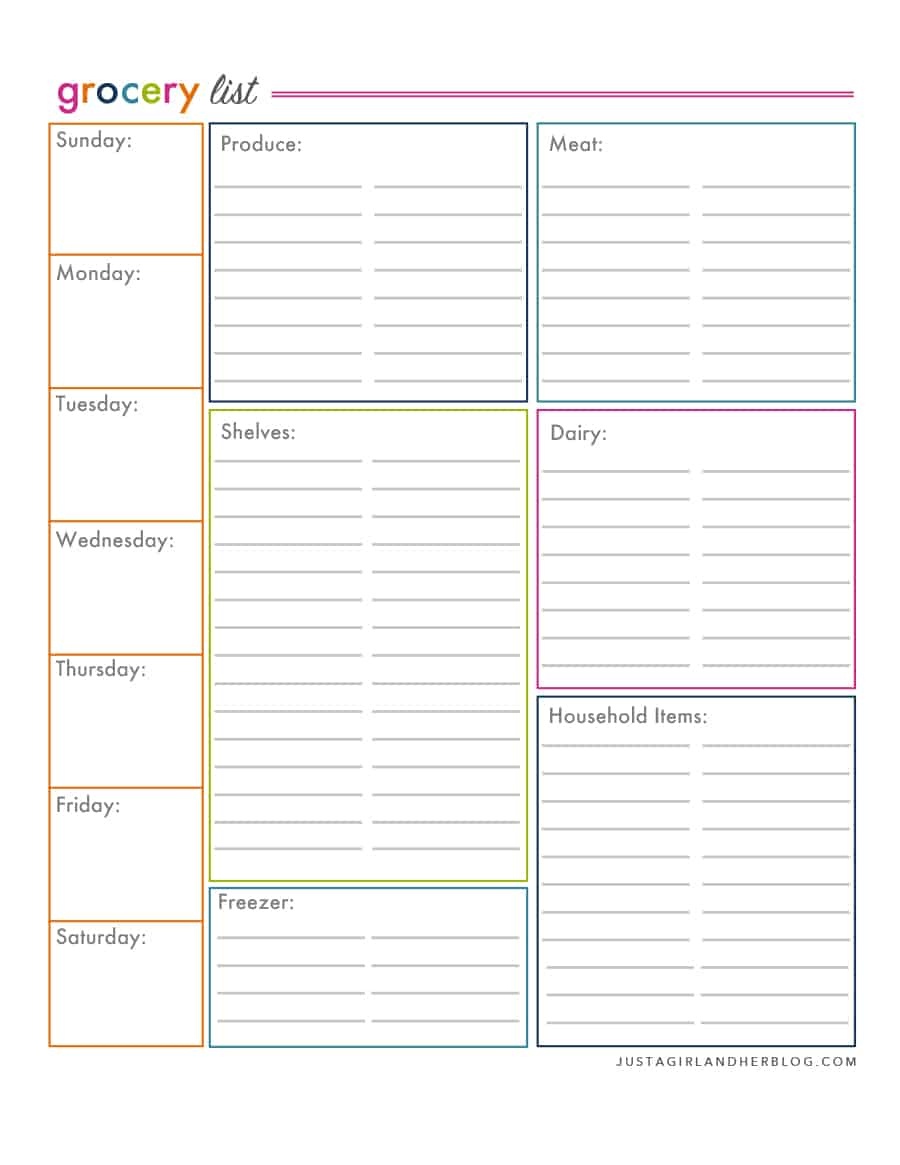 40+ Printable Grocery List Templates (Shopping List) ᐅ Template Lab - Free Printable Shopping List