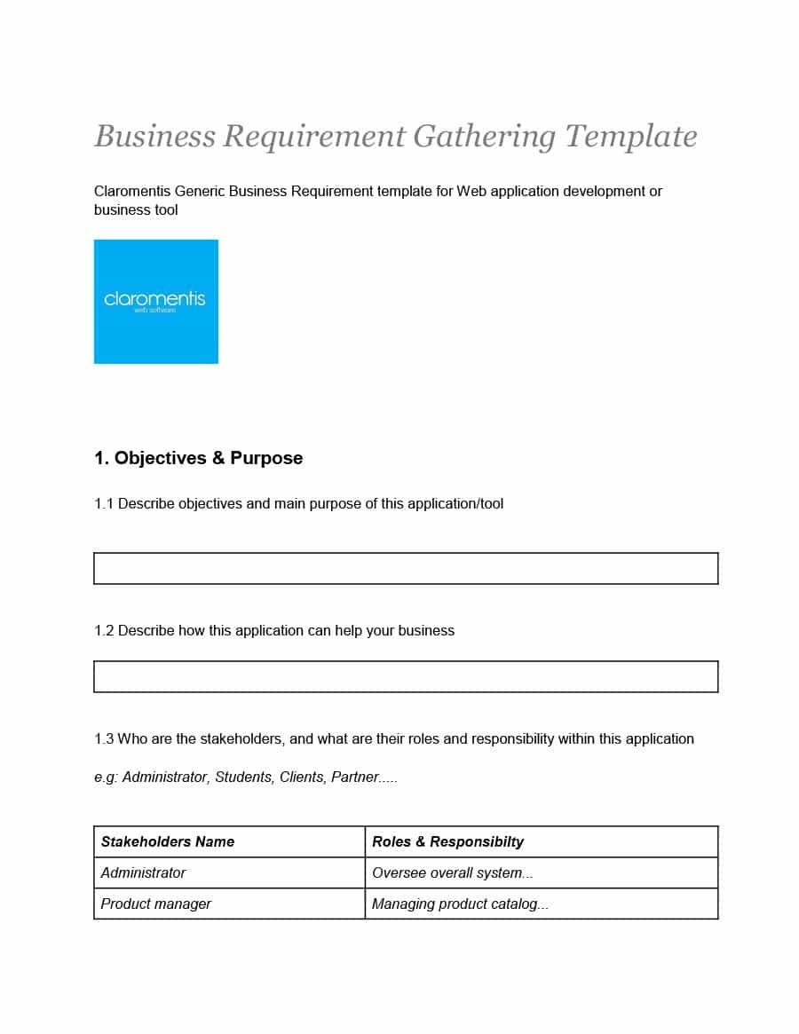40+ Simple Business Requirements Document Templates ᐅ Template Lab - Free Printable Business Documents