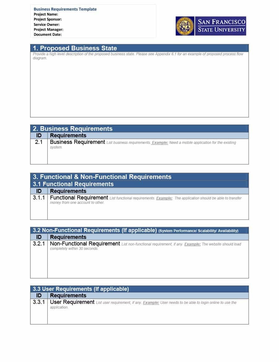 Business Requirement Document Template Simple