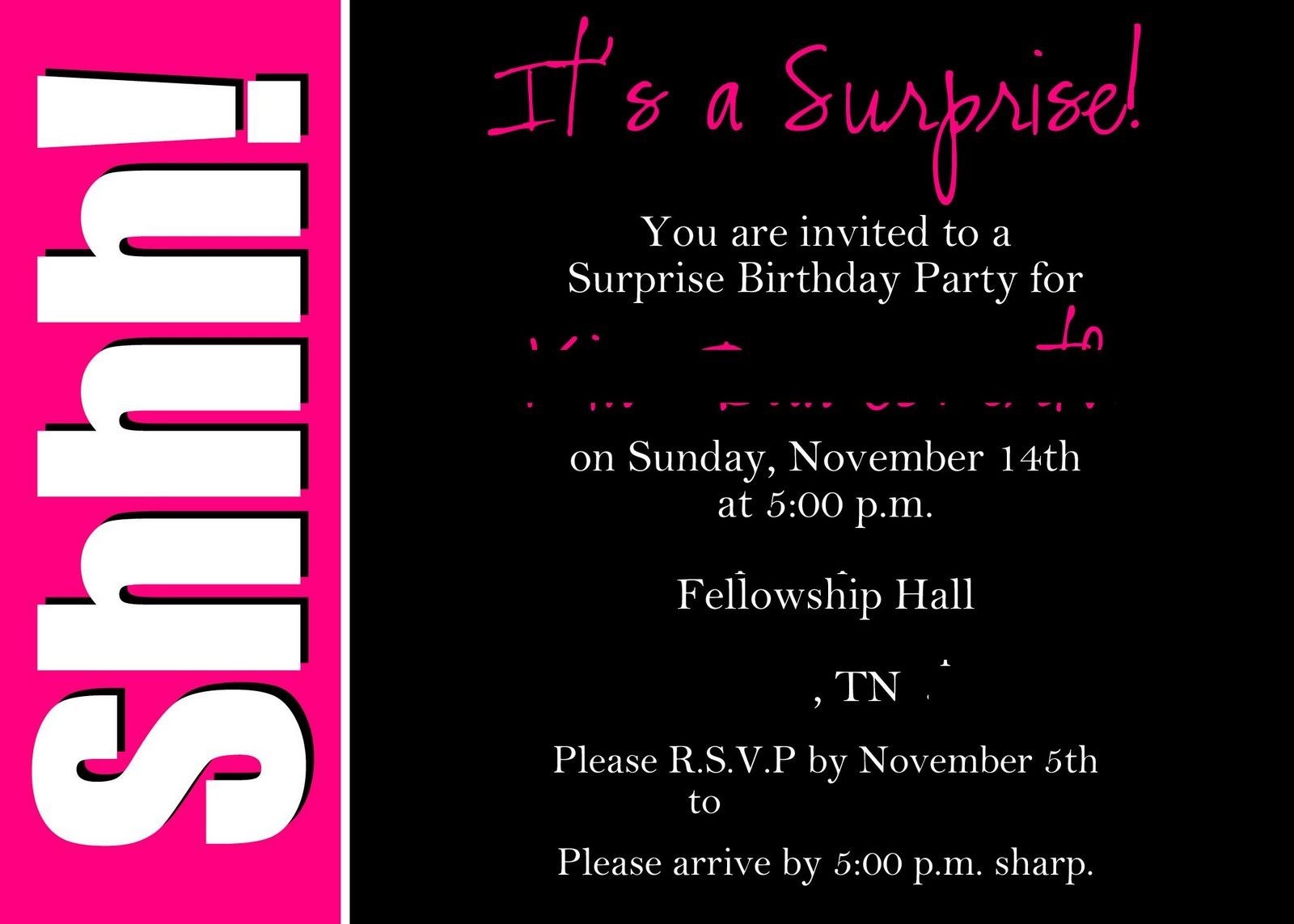 40Th Surprise Birthday Party Invitations | Free Printable Birthday - Free Printable Surprise Party Invitation Templates