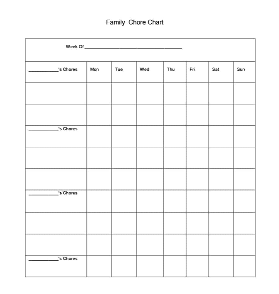 43 Free Chore Chart Templates For Kids ᐅ Template Lab - Chore Chart For Adults Printable Free