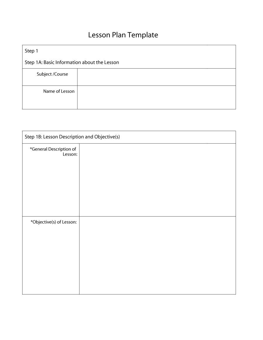 44 Free Lesson Plan Templates [Common Core, Preschool, Weekly] - Free Printable Blank Lesson Plan Pages