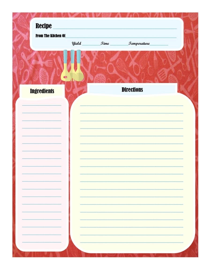 44 Perfect Cookbook Templates [+Recipe Book &amp;amp; Recipe Cards] - Free Printable Recipe Templates