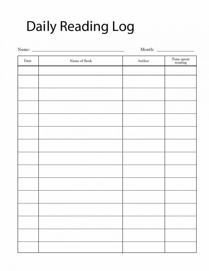 Free Printable Reading Logs For Children