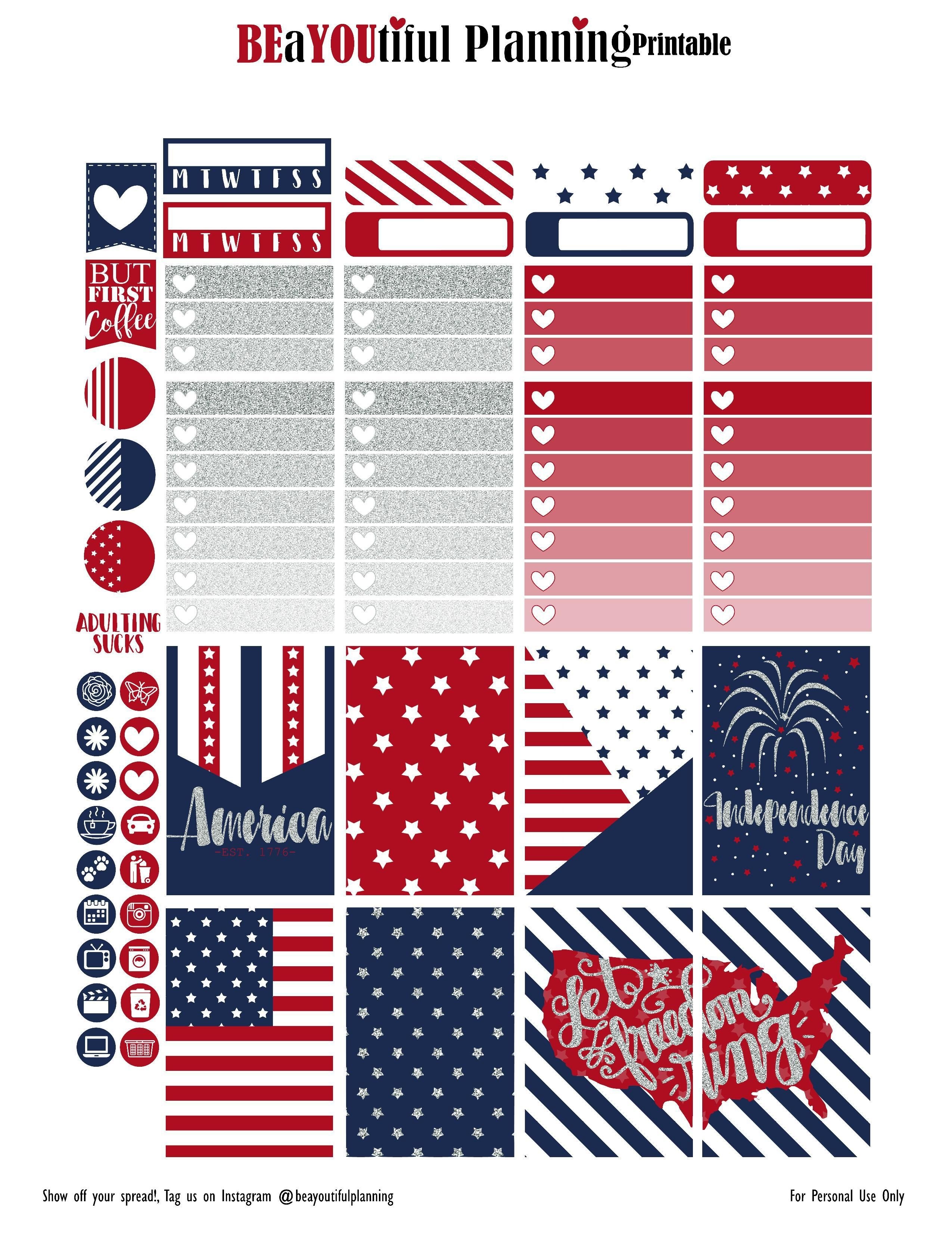 4Th Of July – Free Printable | Planners &amp;amp; Bullet Journals | Create - Free Printable 4Th Of July Stationery