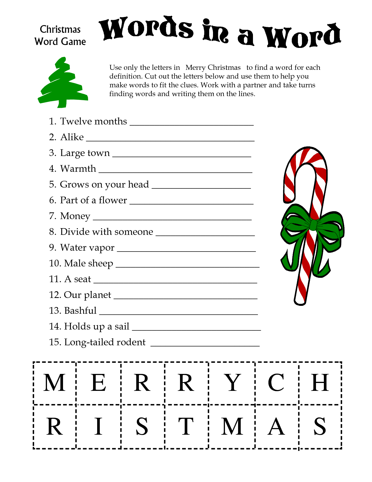 5 Images Of Free Printable Christmas Word Games | Printablee - Free Printable Christmas Puzzle Sheets