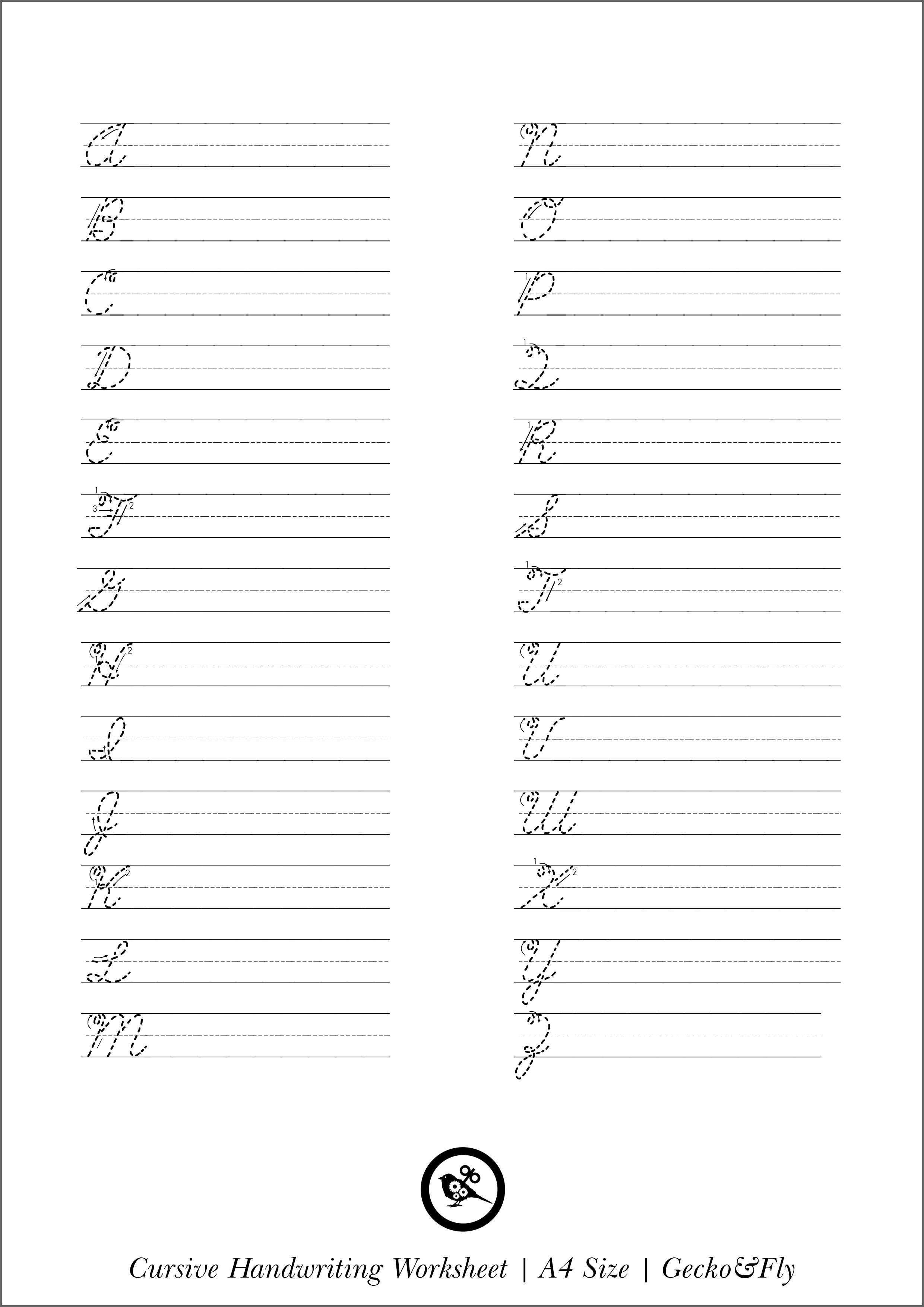 5 Printable Cursive Handwriting Worksheets For Beautiful Penmanship - Free Printable Script Writing Worksheets