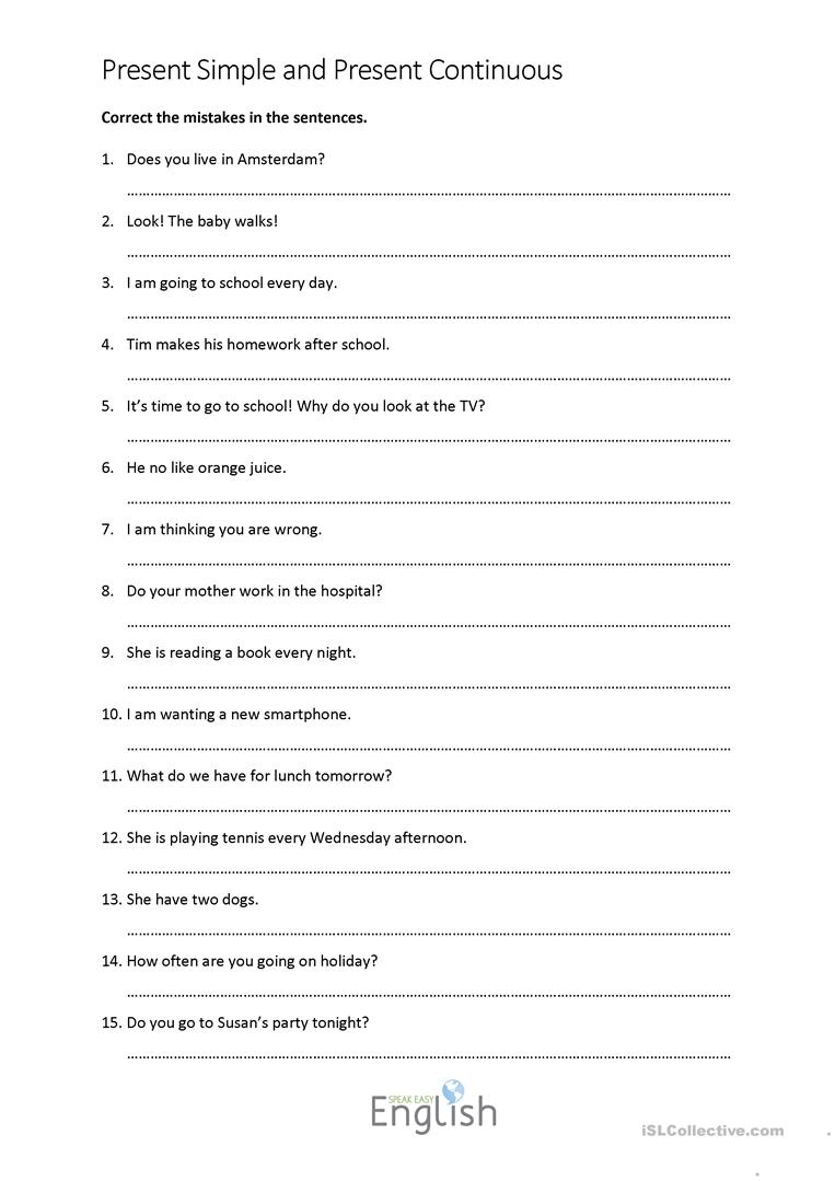 6 Free Esl Grammar Correction Worksheets - Free Printable Sentence Correction Worksheets