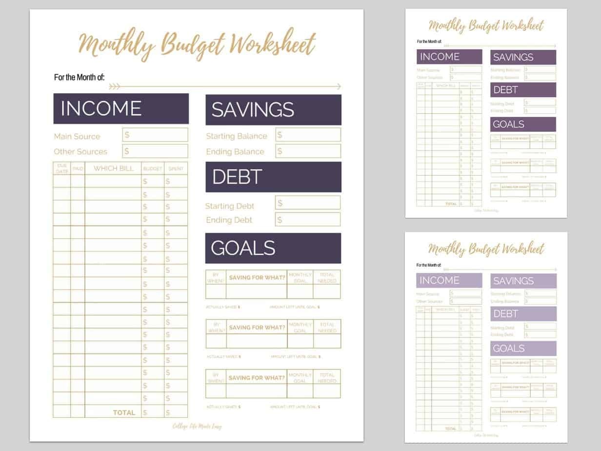 6 Free Monthly Budget Printables That Are Proven To Help You Pay Off - Free Printable Monthly Bills Worksheet