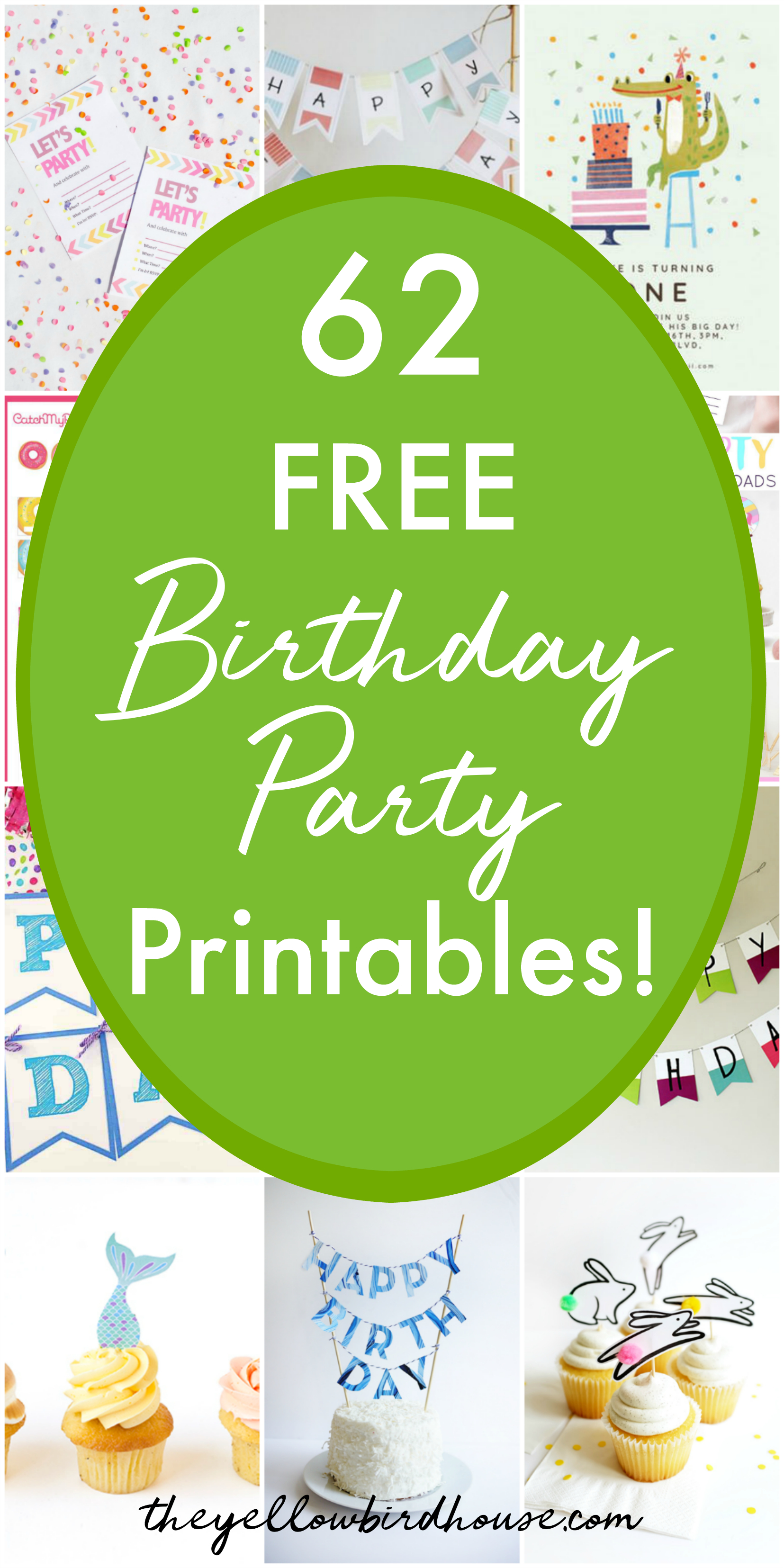 62 Free Birthday Party Printables | The Yellow Birdhouse - Free Printable Happy Birthday Cake Topper