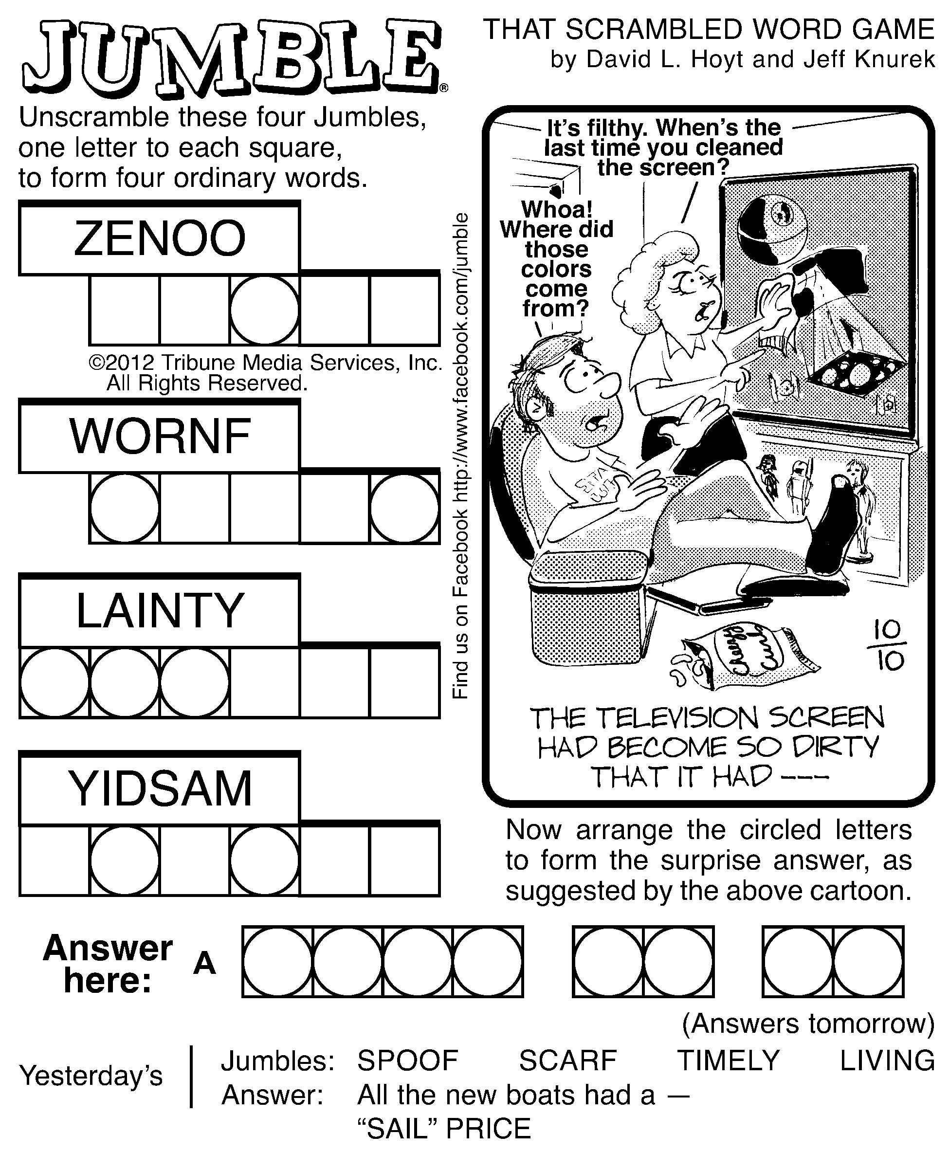 jumble that scrambled word game