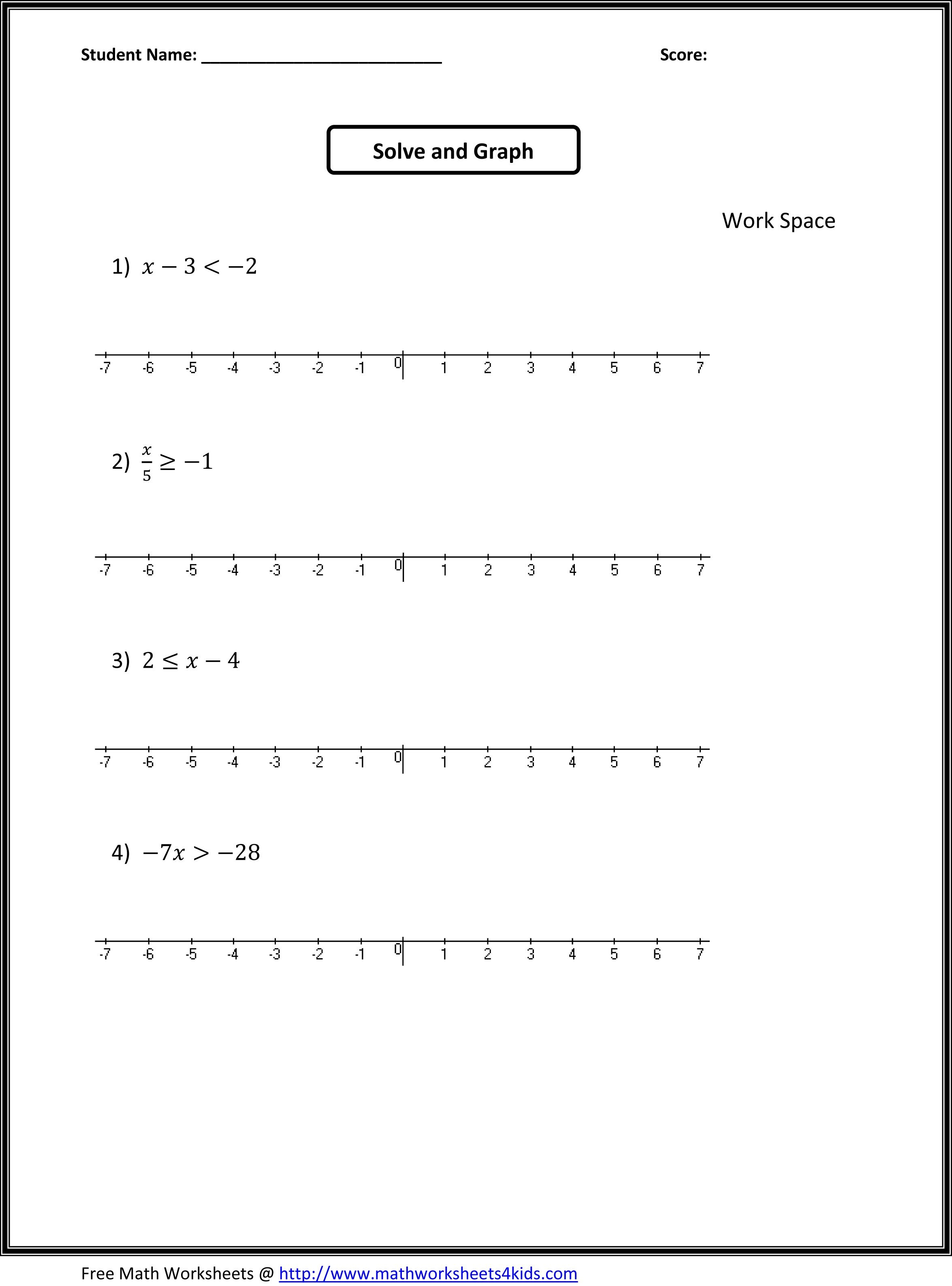 7Th Grade Algebra Worksheets | 7Th Grade Math Worksheets | Places To - Free Printable 8Th Grade Algebra Worksheets