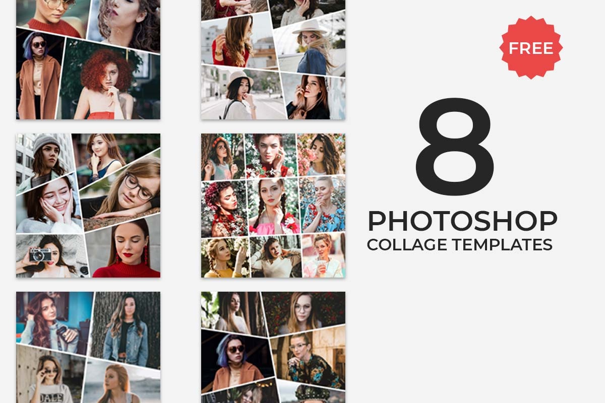 8 Free Photoshop Collage Templates - Creativetacos - Free Printable Photo Collage Template
