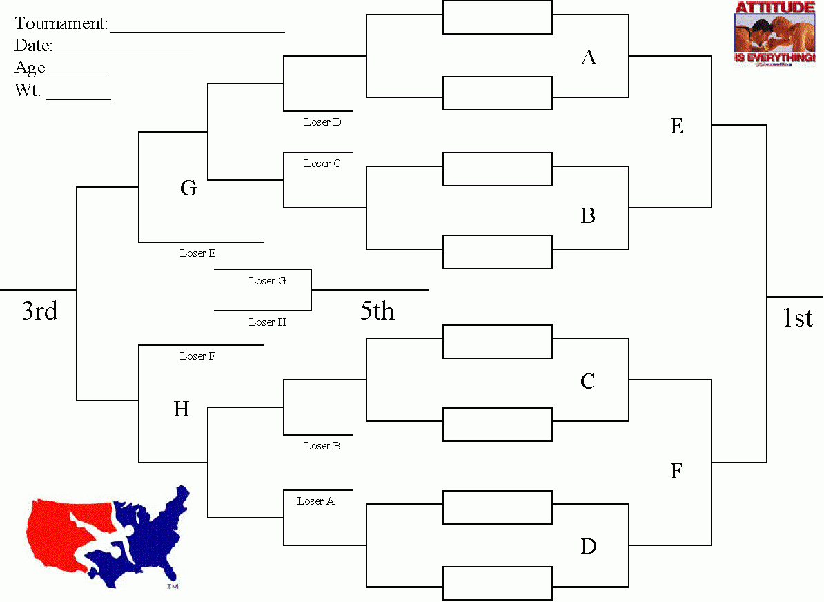 8 Man Bracket Template. Bracket Sheets Tournament Bracket Word - Free Printable Wrestling Brackets