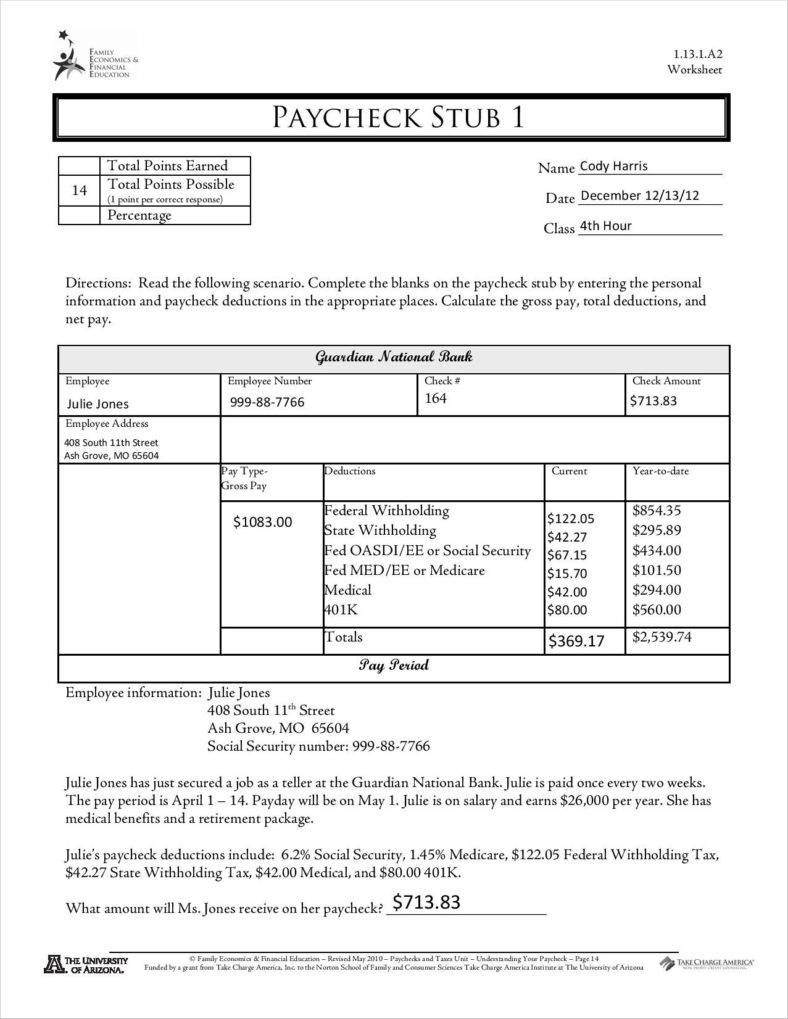 9+ Free Pay Stub Templates Word, Pdf, Excel Format Download | Free - Free Printable Check Stubs