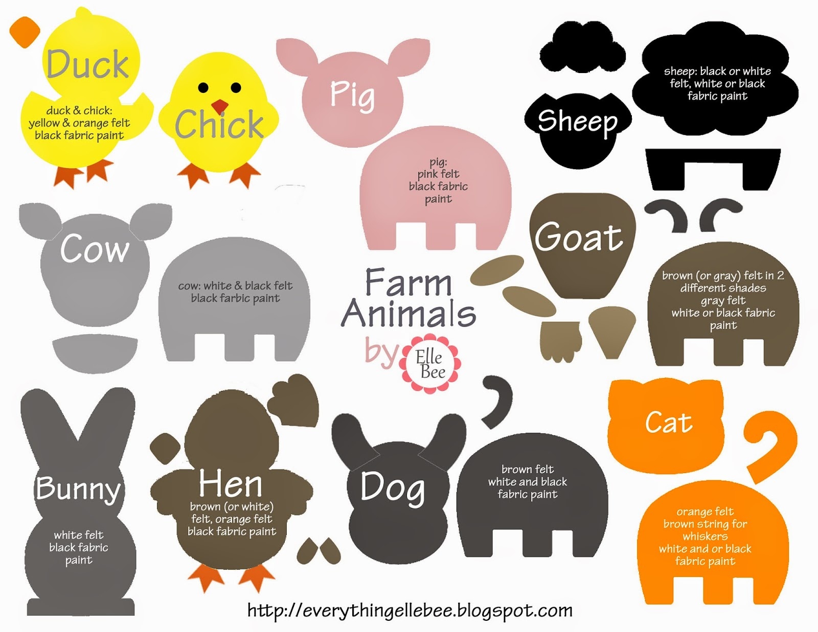 A Little Bit Of Everything : Free Printable Farm Animal Template - Free Printable Farm Animals