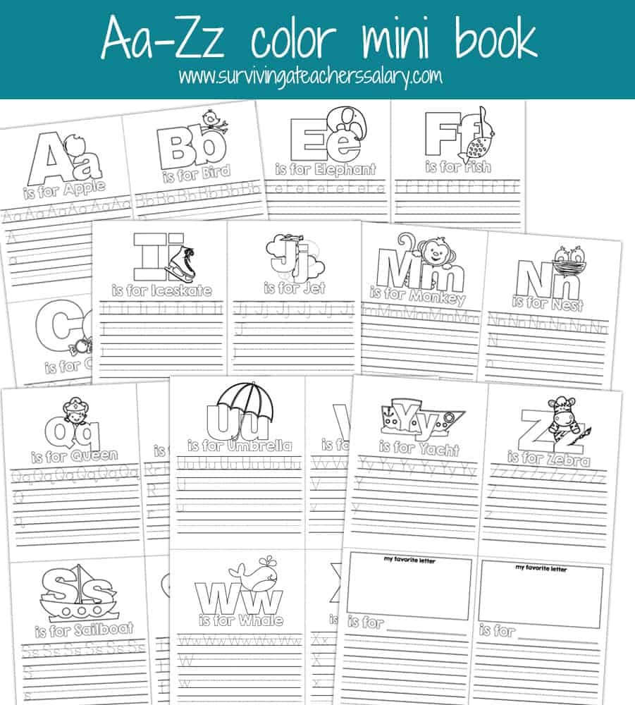 Aa-Zz Alphabet Letter Mini Color Book Practice Printable - Free Printable Abc Mini Books