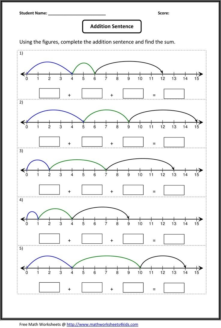 Adding 2 Digits Using A Number Line Worksheets - Google Search - Free Printable Number Line Worksheets