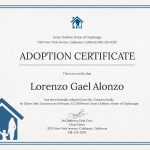 Adoption Certificate Template Word | Certificatetemplateword   Free Printable Adoption Certificate