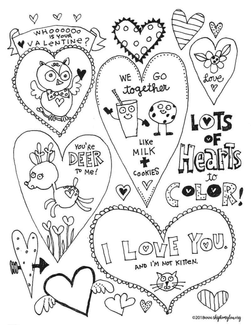 Adorable Free Heart Coloring Pages | Skip To My Lou - Free Printable Heart Coloring Pages
