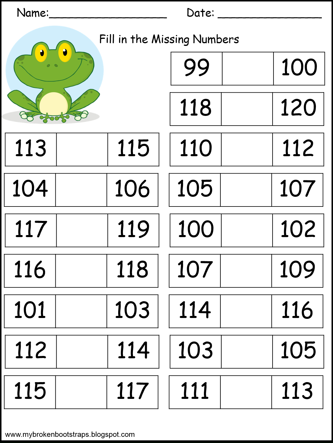 free printable hundreds chart to 120 free printable