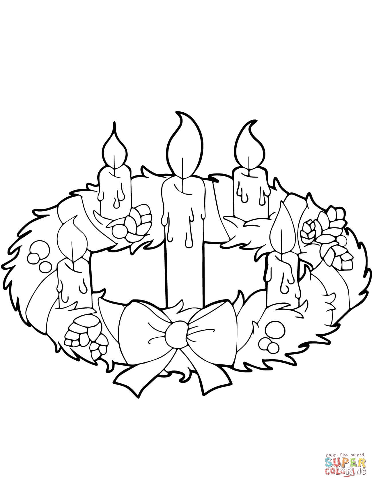 Advent Wreath And Candles Coloring Page | Free Printable Coloring Pages - Free Printable Advent Wreath