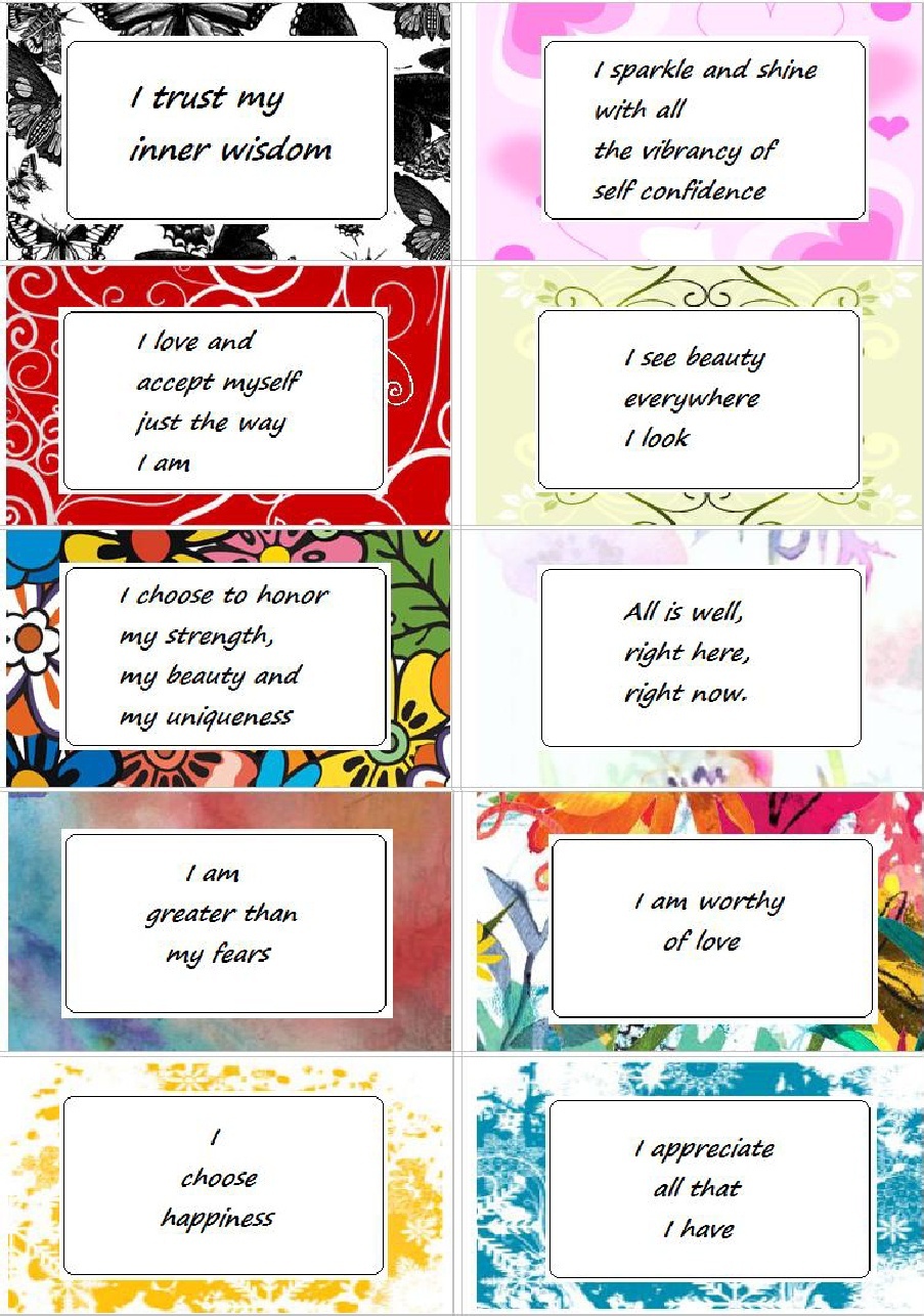 Affirmation Cards - Enchanted Pixie - Free Printable Positive Affirmation Cards