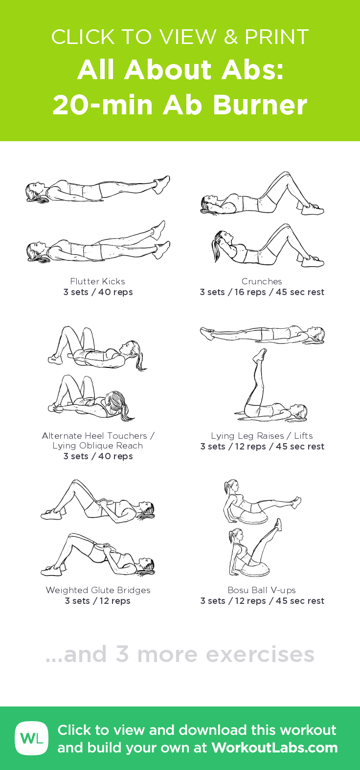 All About Abs 20 Min Ab Burner Click To View And Print This Free 