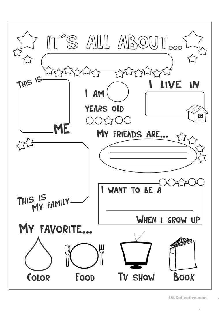 All About Me Worksheet - Free Esl Printable Worksheets Made - Free Printable English Lessons