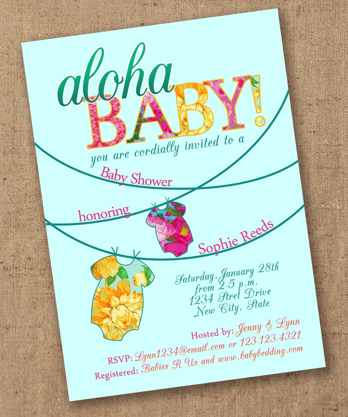 Aloha Baby Shower Invitation Luau Etsy Invitations 8 - Wadatlanta - Free Printable Luau Baby Shower Invitations