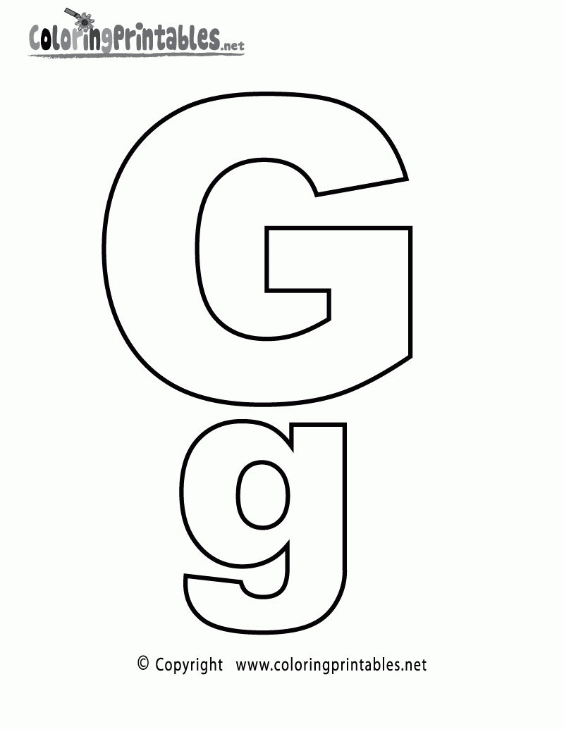 Alphabet Letter G Coloring Page - A Free English Coloring Printable - Free Printable Alphabet Letters To Color