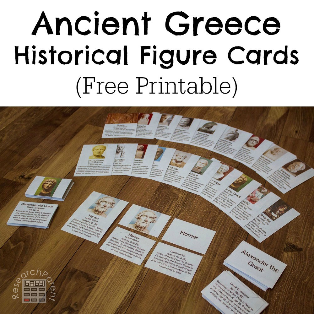 Ancient Greece Historical Figure Cards - Researchparent - Free Printable Timeline Figures