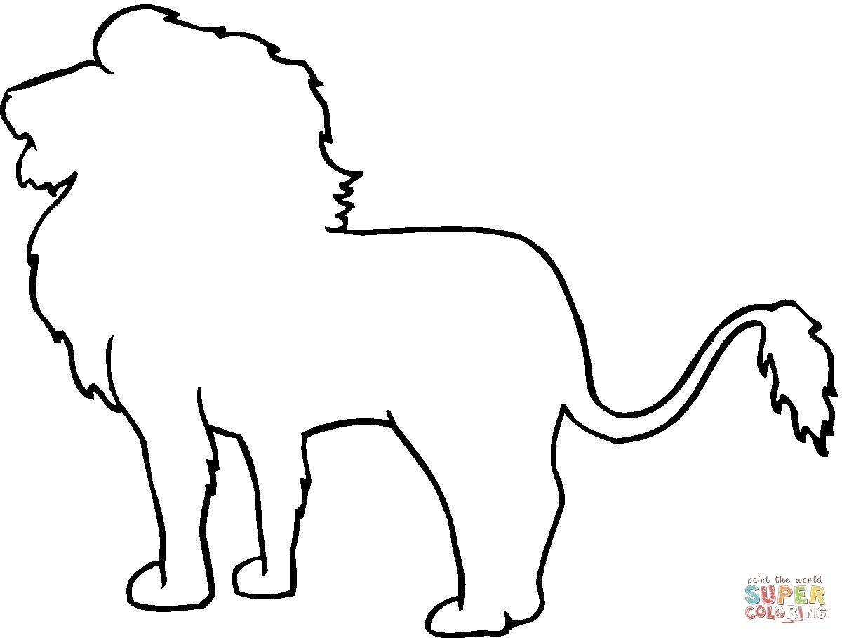 Animal Outline Drawings | Lion Outline Coloring Online | Something - Free Printable Arty Animal Outlines