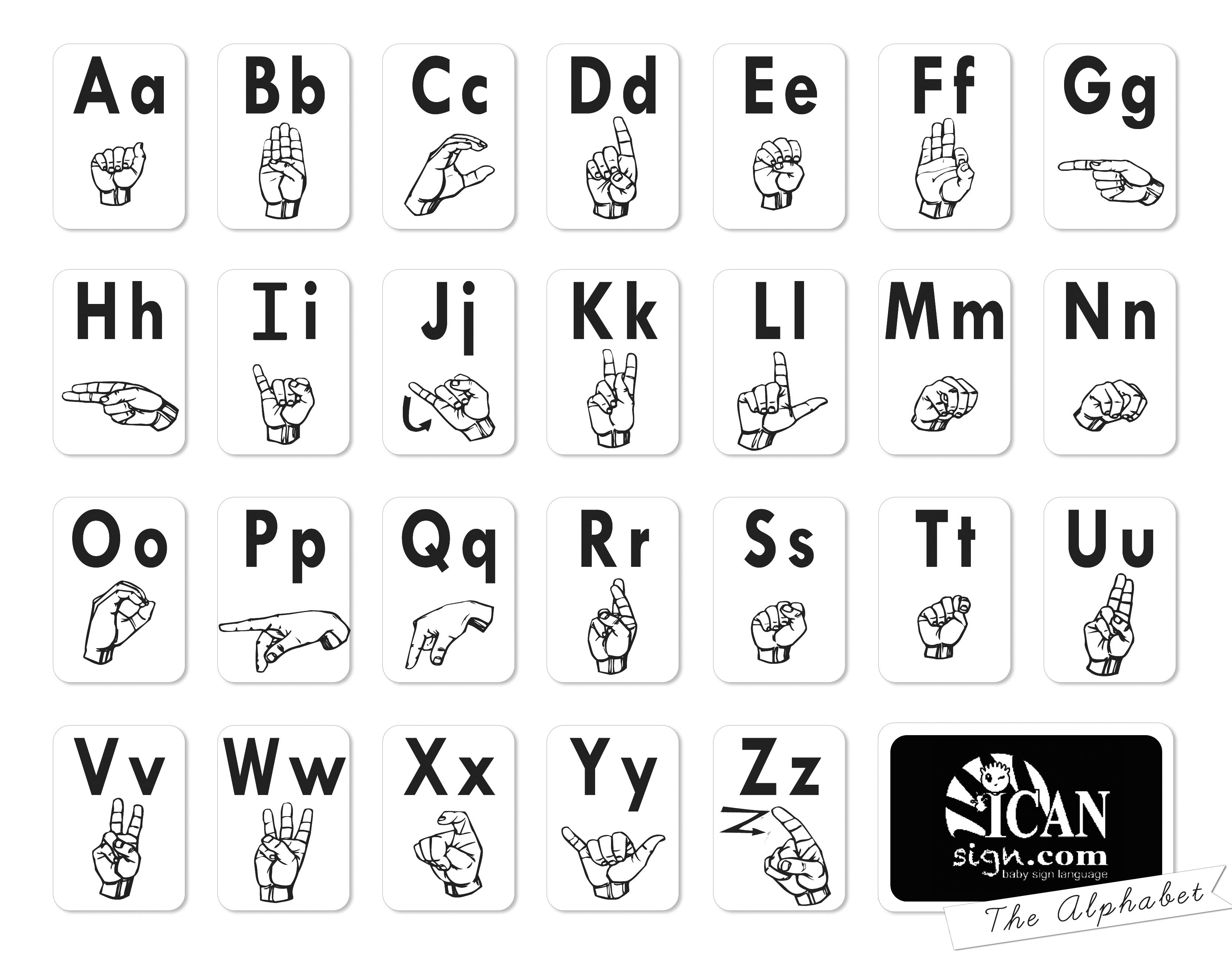 Printable Sign Language Flash Cards Printable World Holiday