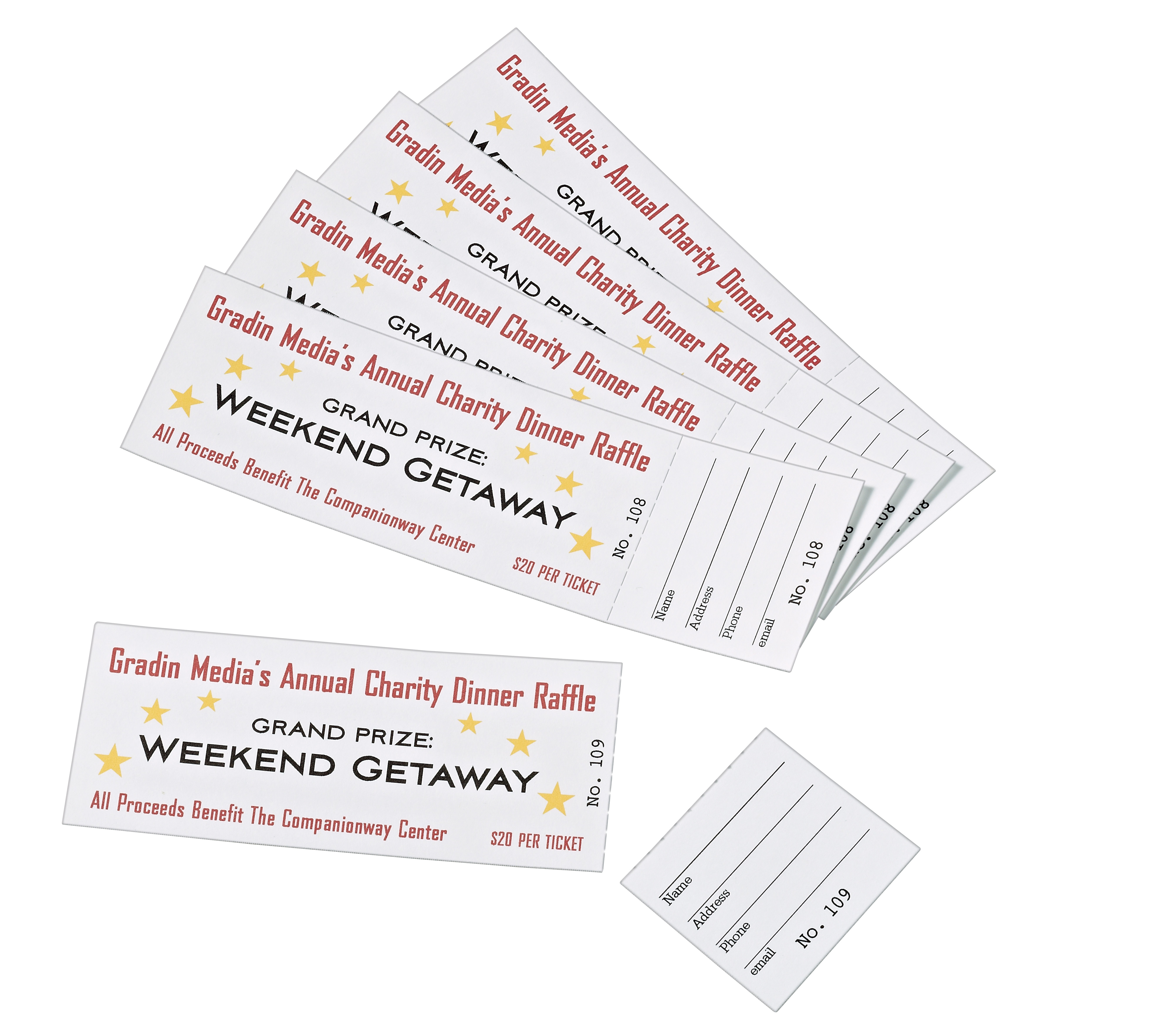 Avery Tickets With Tear-Away Stubs, Matte, Two-Sided Printing,1-3/4 - Free Printable Raffle Tickets With Stubs