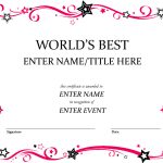 Award Certificate Template … | Shannon Early | Free …   Free Printable Best Daughter Certificate