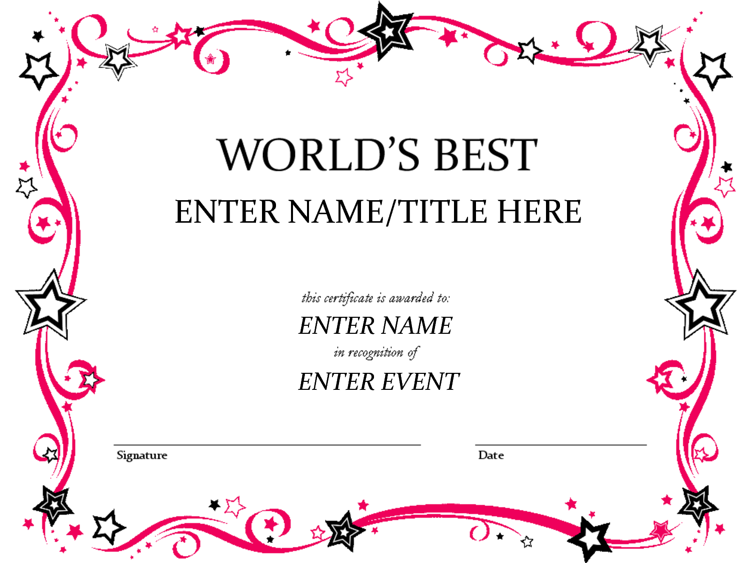 Award Certificate Template … | Shannon Early | Free … - Free Printable Best Daughter Certificate