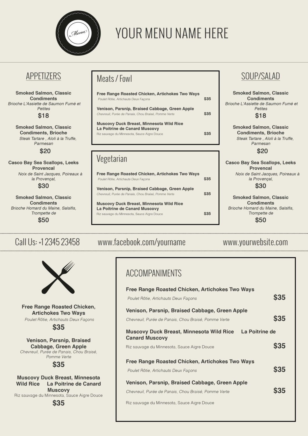 Awesome Free Printable Restaurant Menu Templates - Kathycanfor - Free Printable Restaurant Menu Templates