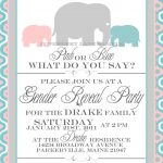 Baby Elephant Gender Reveal Invitation, Gender Reveal Invitation   Free Printable Gender Reveal Invitations
