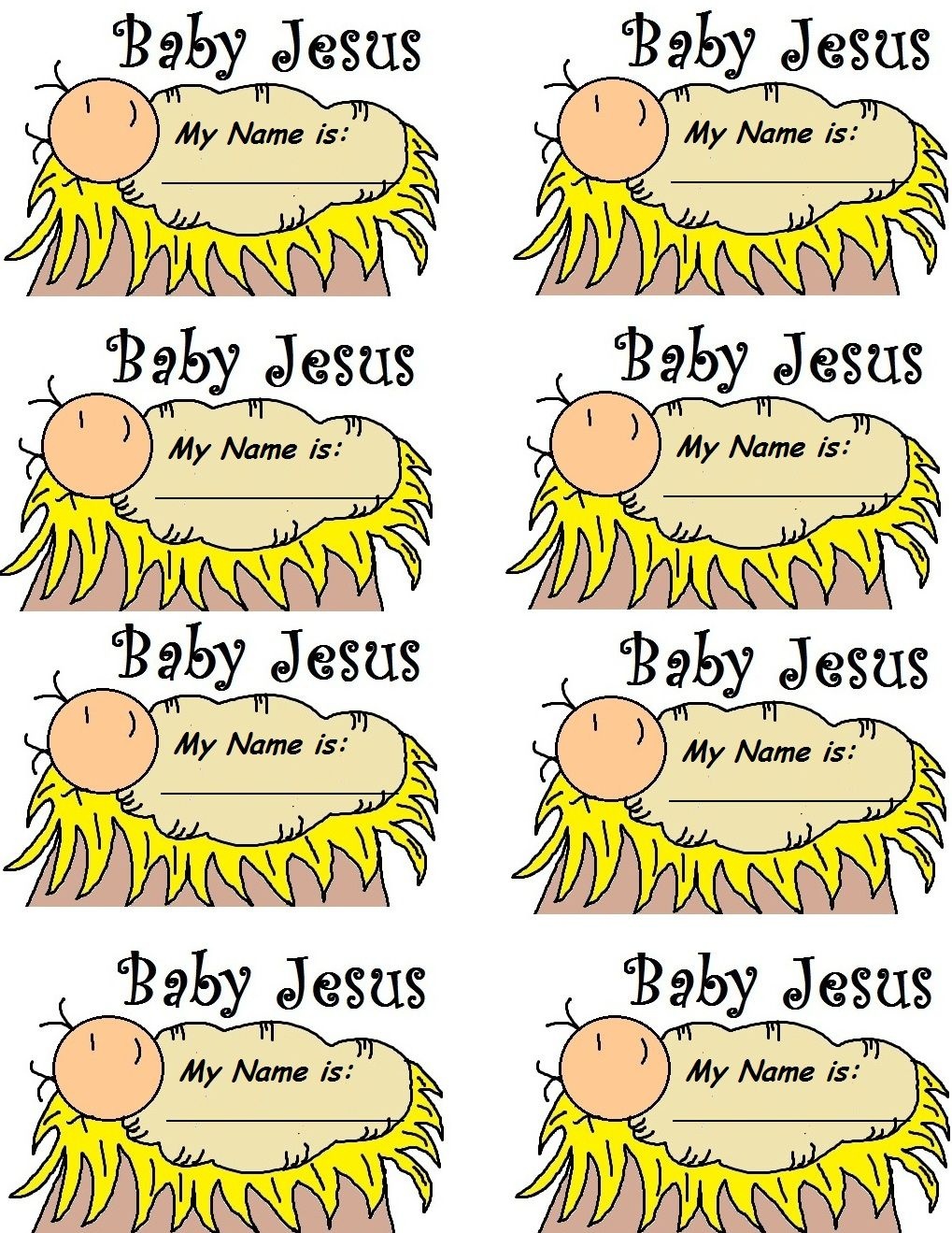 Baby Jesus In A Manger (See Black And White Template) | Christmas - Free Printable Christmas Plays For Sunday School