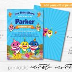 Baby Shark Invitation Editable Pdf, Digital Invitation, Baby Shark   Blue&#039;s Clues Invitations Free Printable