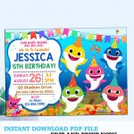 Baby Shark Party Invitation | Baby Shark Party Supplies | Popsugar   Shark Invitations Free Printable