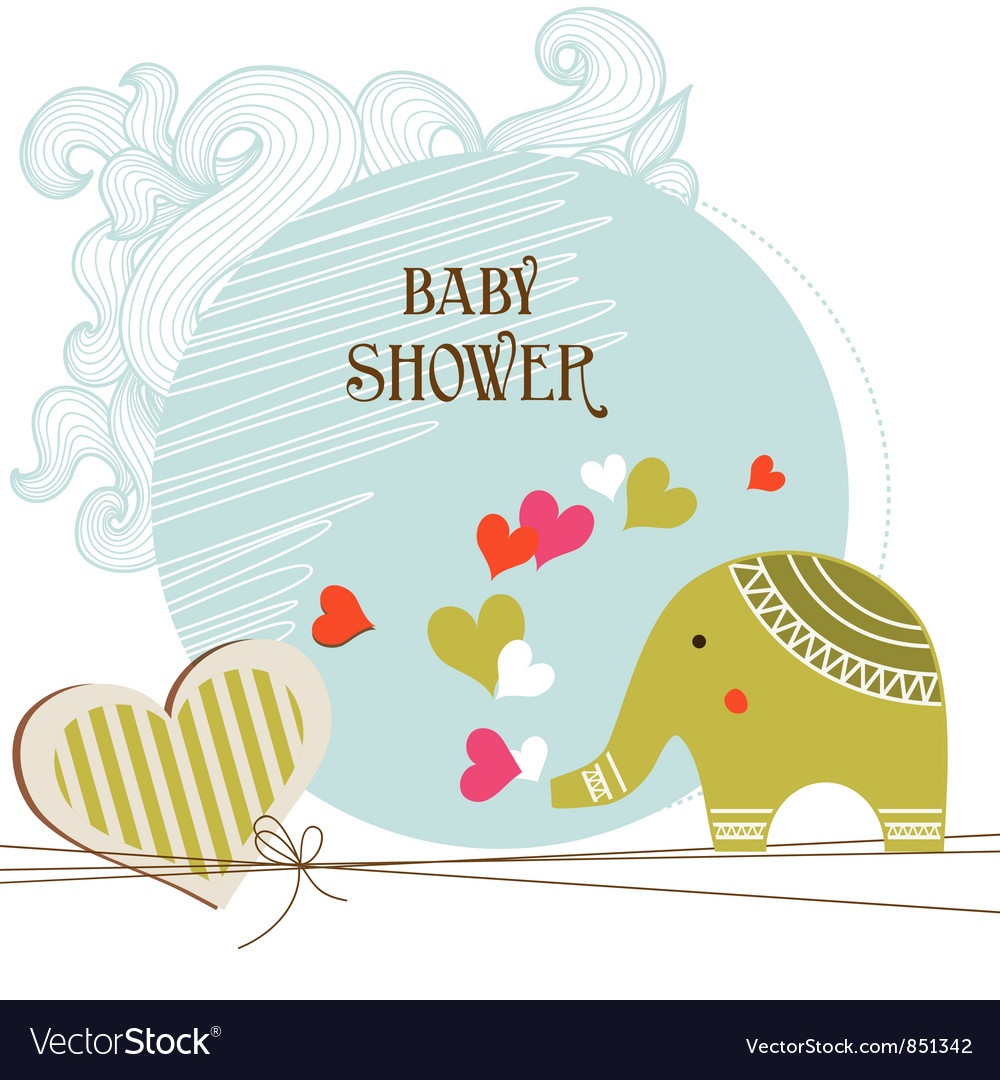 Baby Shower Card Template Royalty Free Vector Image - Free Printable Baby Shower Card