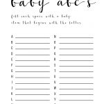 Baby Shower Games Ideas {Abc Game Free Printable} | Holidays | Baby   Free Printable Templates For Baby Shower Games
