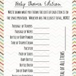 Baby Shower Games: Price Is Right   Frugal Fanatic   What's In The Diaper Bag Game Free Printable