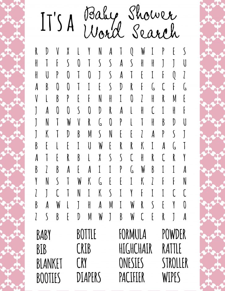 Free Printable Baby Shower Word Search