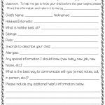 Back To School Communication & Meet The Teacher | First Day Of   Free Printable Parent Information Sheet