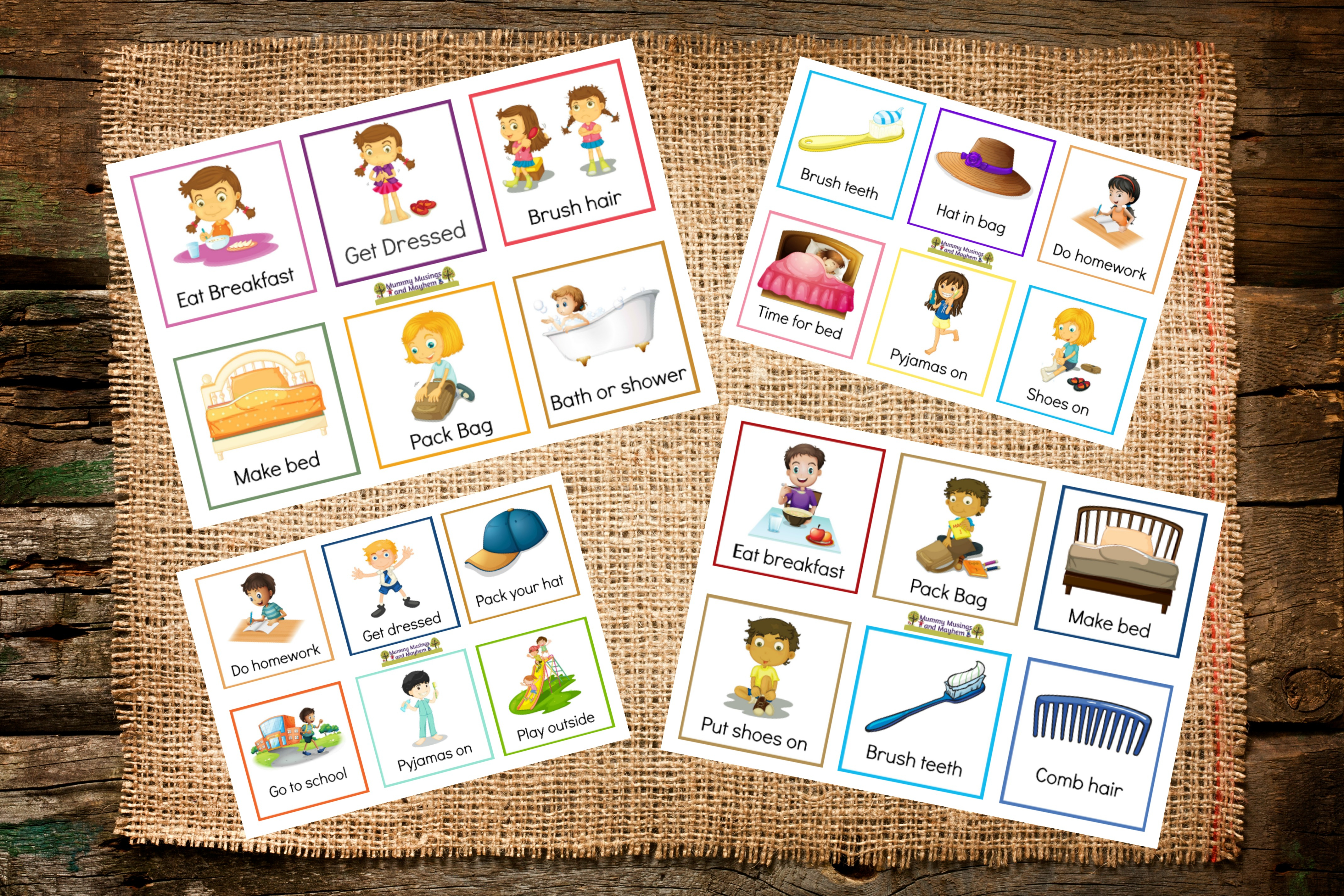 Back To School Routines - Free Printable Cards To Make It Easier - Free Printable Picture Cards
