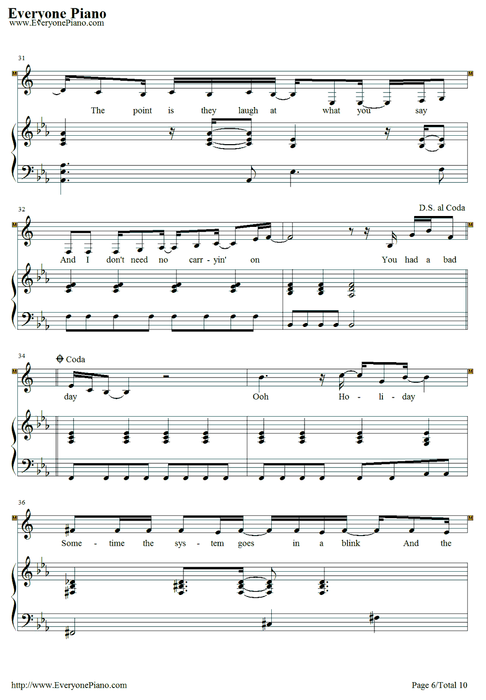Bad Day-Daniel Powter Free Piano Sheet Music &amp;amp; Piano Chords - Bad Day Piano Sheet Music Free Printable